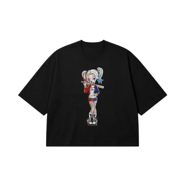 تیشرت باکسی دی‌سی طرح هارلی کویین کارتونی (Harley Quinn) کد 3241