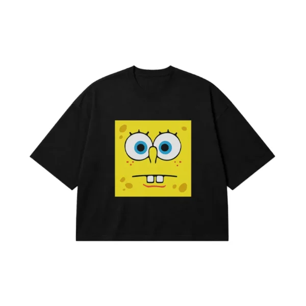 تیشرت باکسی باب اسفنجی طرح صورت بی‌حالت (SpongeBob) کد 3249