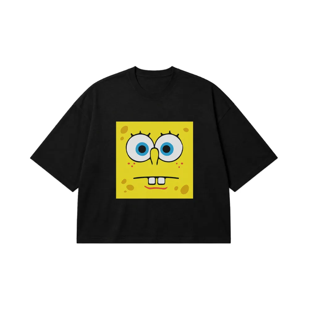 تیشرت باکسی باب اسفنجی طرح صورت بی‌حالت (SpongeBob) کد 3249
