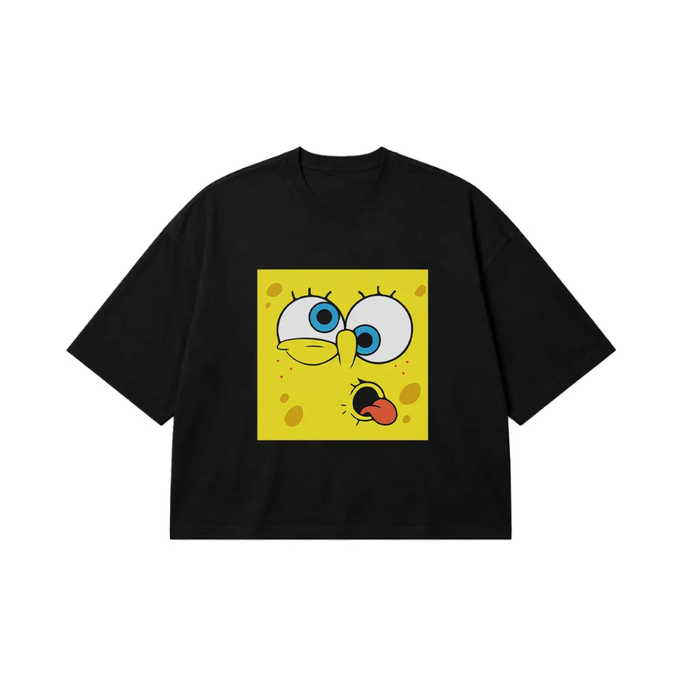 تیشرت باکسی باب اسفنجی طرح صورت کارتونی (SpongeBob) کد 3319