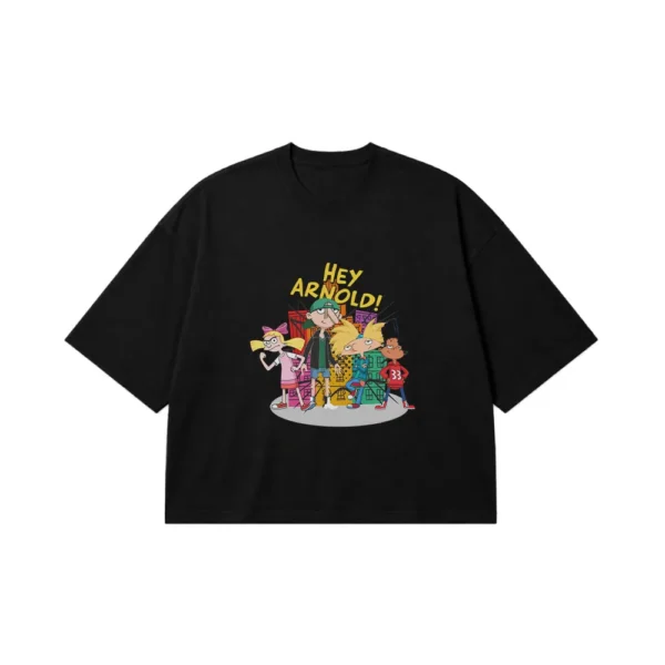تیشرت باکسی کارتون هی آرنولد طرح گروهی (Hey Arnold) کد 3348