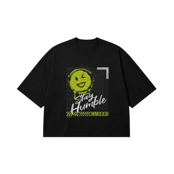 تیشرت باکسی لبخند و Stay Humble (فروتنی) کد 345