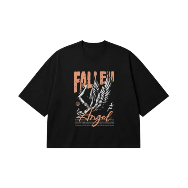 تیشرت باکسی فرشته دارک طرح Fallen Angel کد 3631