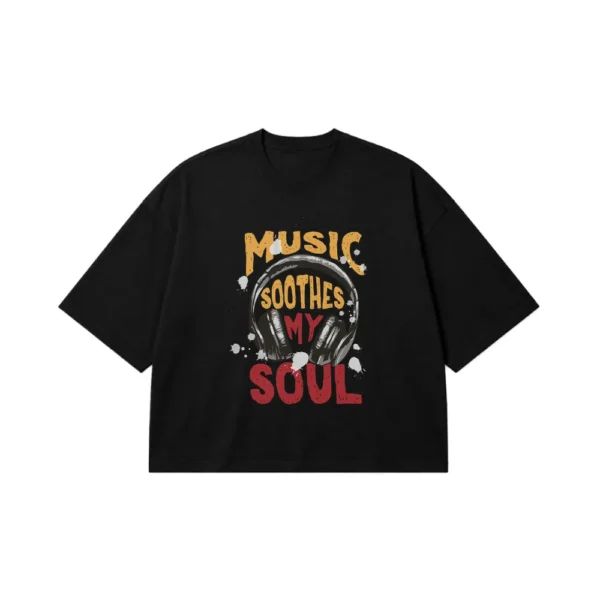 تیشرت باکسی موسیقی طرح Music Soothes My Soul کد 3674