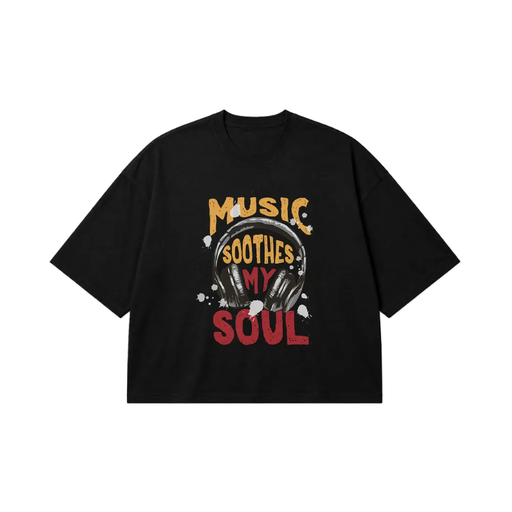 تیشرت باکسی موسیقی طرح Music Soothes My Soul کد 3674
