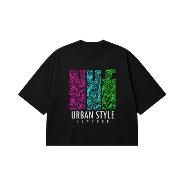 تیشرت باکسی استایل شهری انتزاعی (Urban Style) کد 378