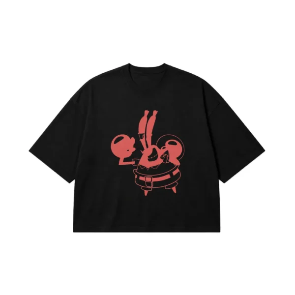 تیشرت باکسی باب اسفنجی طرح آقای خرچنگ (Mr. Krabs) کد 3797