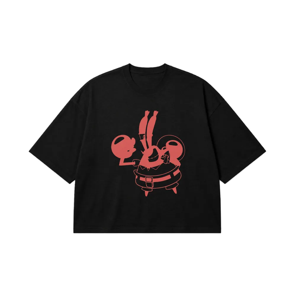 تیشرت باکسی باب اسفنجی طرح آقای خرچنگ (Mr. Krabs) کد 3797