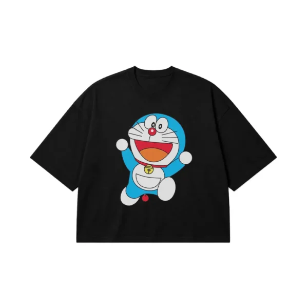 تیشرت باکسی دورایمون طرح کارتونی خندان (Doraemon) کد 3829