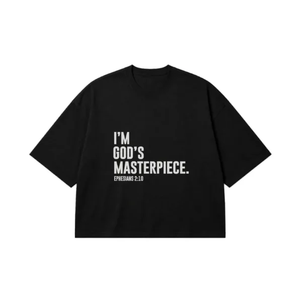 تیشرت باکسی حضرت عیسی نوشته God’s Masterpiece کد 4173