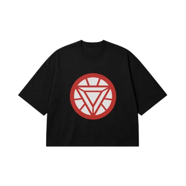 تیشرت باکسی مارول طرح راکتور آیرون من (Arc Reactor) کد 4176