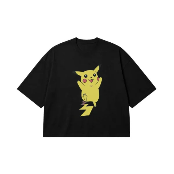 تیشرت باکسی پوکمون طرح پیکاچو خوشحال (Pikachu) کد 4461