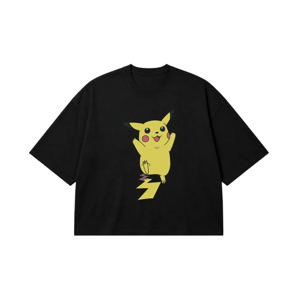 تیشرت باکسی پوکمون طرح پیکاچو خوشحال (Pikachu) کد 4461