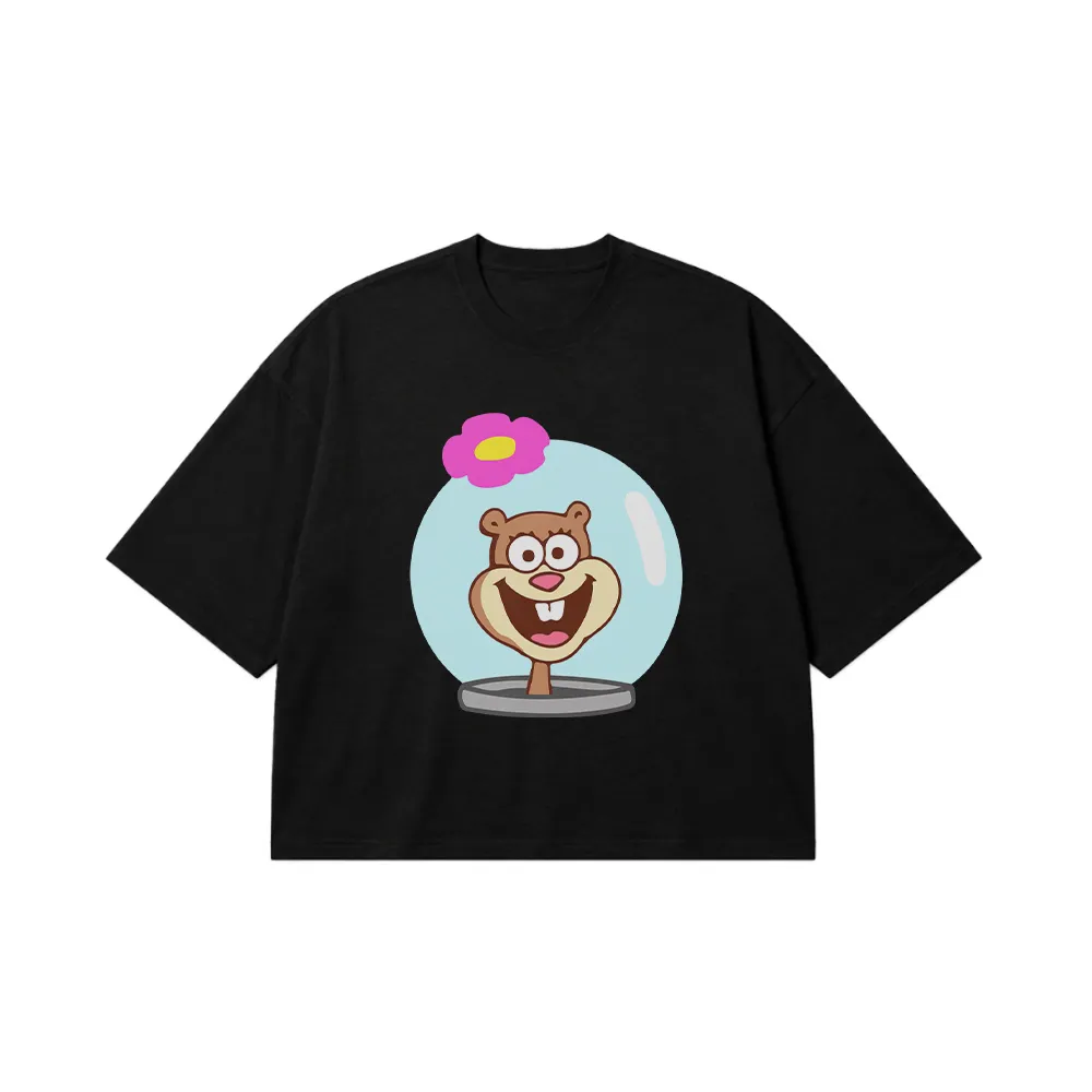تیشرت باکسی باب اسفنجی طرح سندی چیکس (Sandy Cheeks) کد 4480