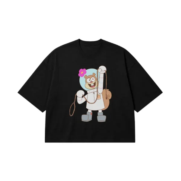 تیشرت باکسی باب اسفنجی طرح سندی چیکس کابوی (Sandy Cheeks) کد 4504