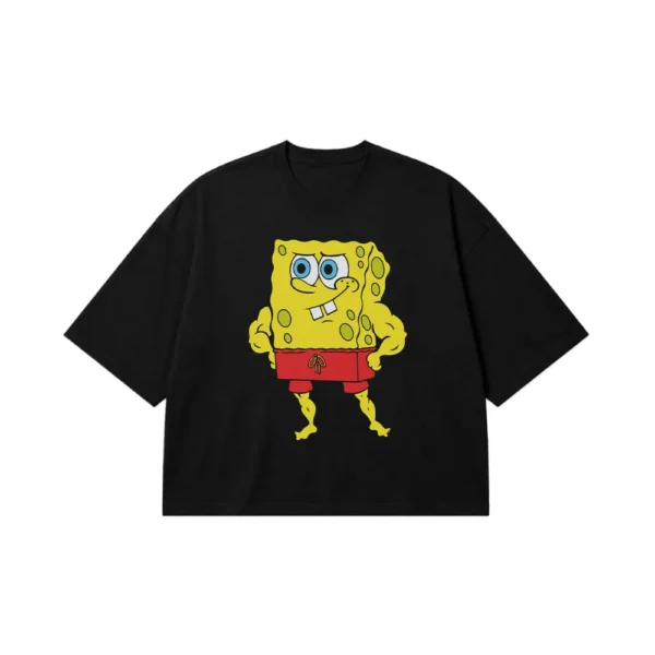 تیشرت باکسی باب اسفنجی طرح بدنساز (SpongeBob) کد 4591