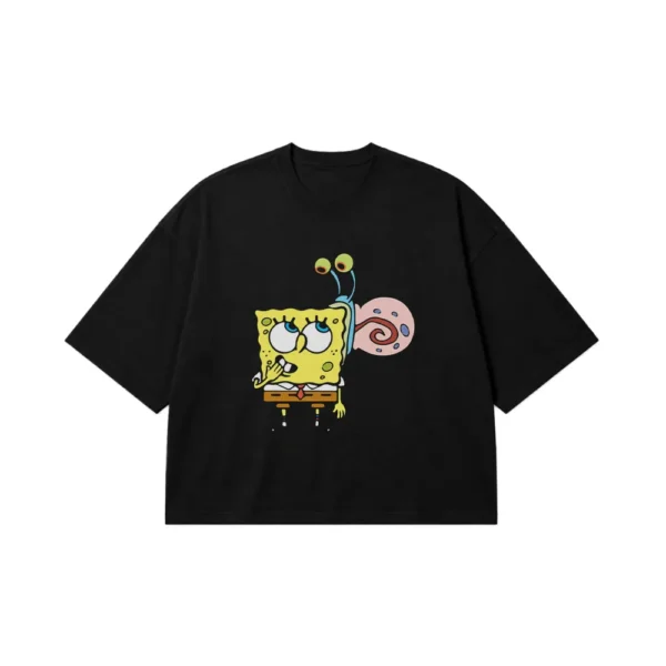 تیشرت باکسی باب اسفنجی طرح باب و گری (SpongeBob & Gary) کد 4607