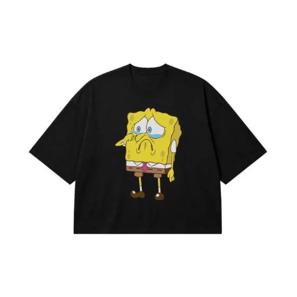 تیشرت باکسی باب اسفنجی طرح گریه (SpongeBob) کد 4619