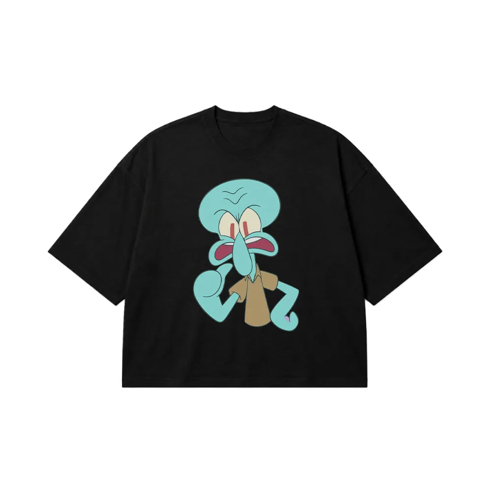 تیشرت باکسی باب اسفنجی طرح اسکوییدوارد کلافه (Squidward) کد 4736