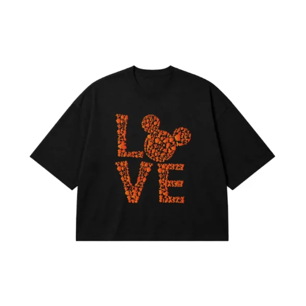 تیشرت باکسی دیزنی طرح Love هالووین میکی موس (Mickey Mouse) کد 4986