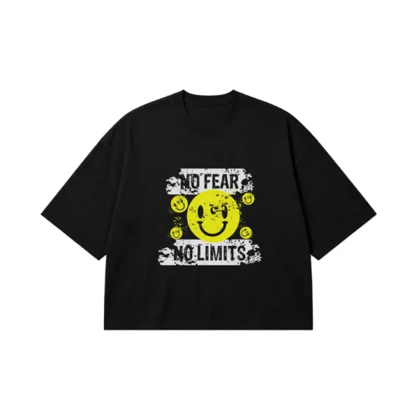 تیشرت باکسی طرح نوشته No Fear No Limits کد 4994