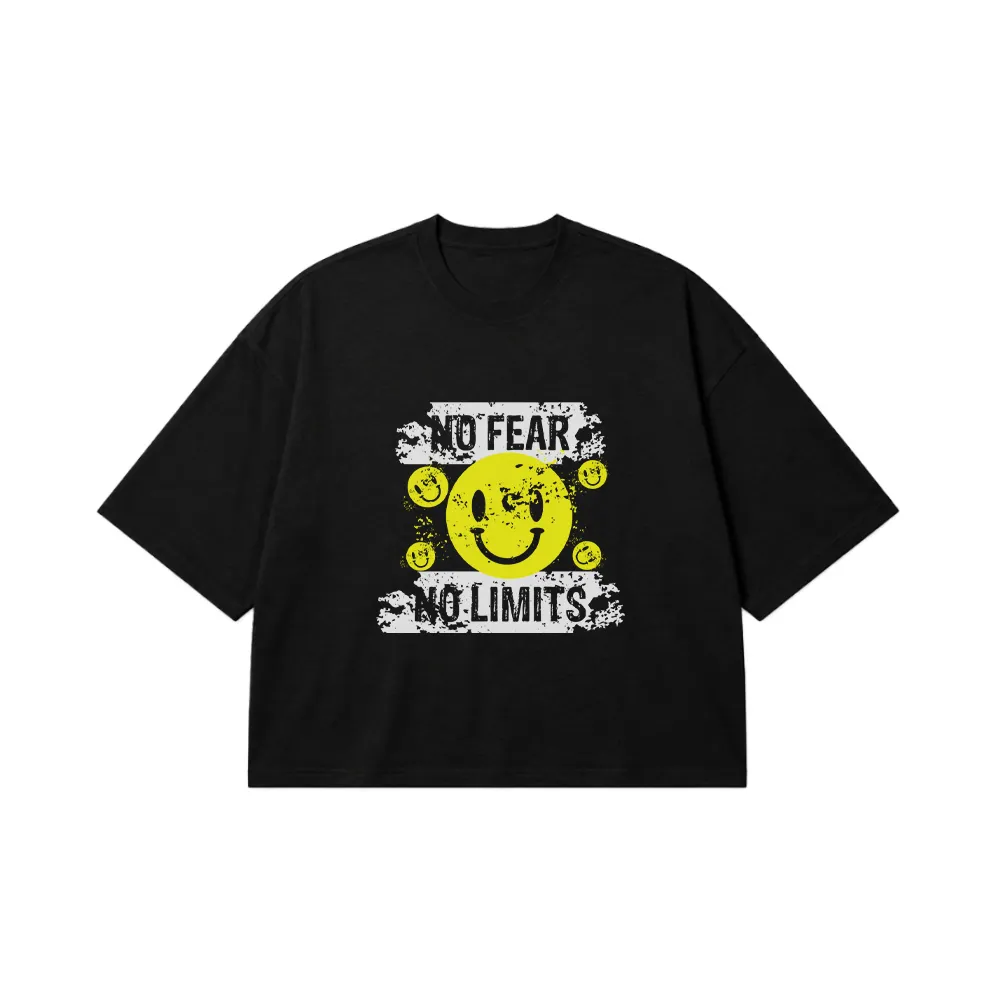 تیشرت باکسی طرح نوشته No Fear No Limits کد 4994