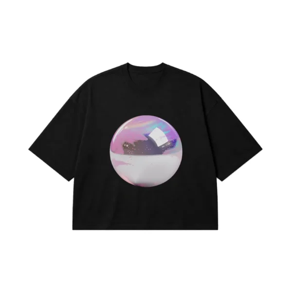 تیشرت باکسی طرح کره رنگین‌کمانی (Iridescent Sphere) کد 5070