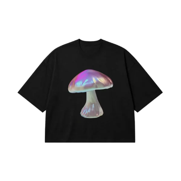 تیشرت باکسی طرح قارچ براق (Chrome Mushroom) کد 5075