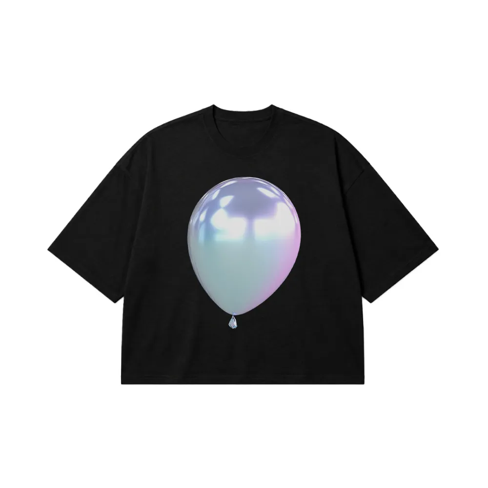 تیشرت باکسی طرح بادکنک براق (Chrome Balloon) کد 5088