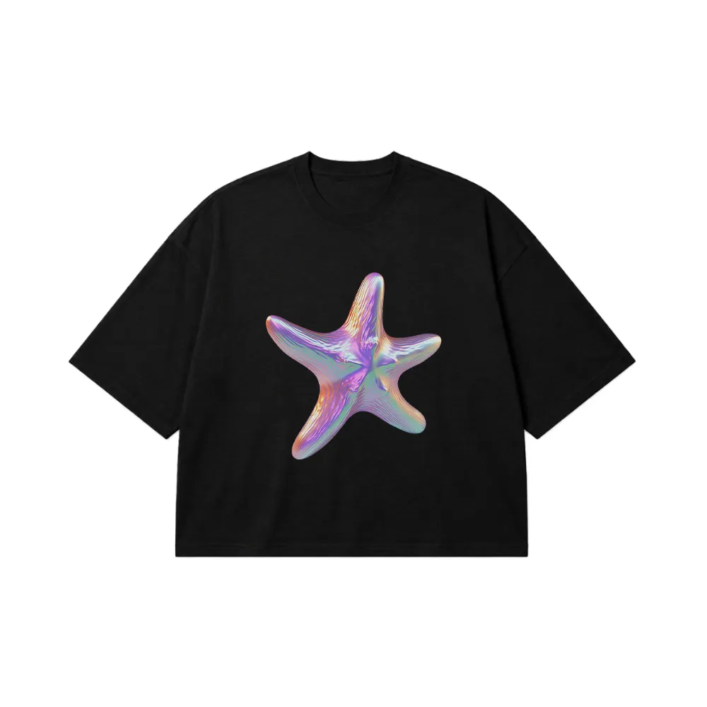 تیشرت باکسی طرح ستاره دریایی براق (Chrome Starfish) کد 5090