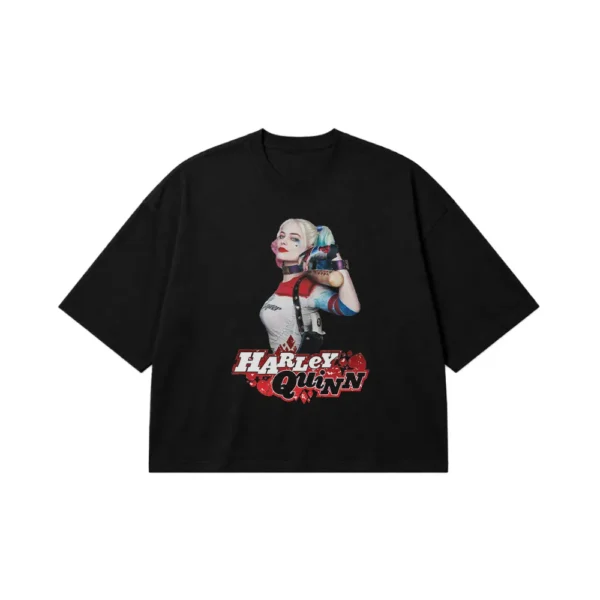 تیشرت باکسی هارلی کویین طرح پرتره (Harley Quinn) کد 5108