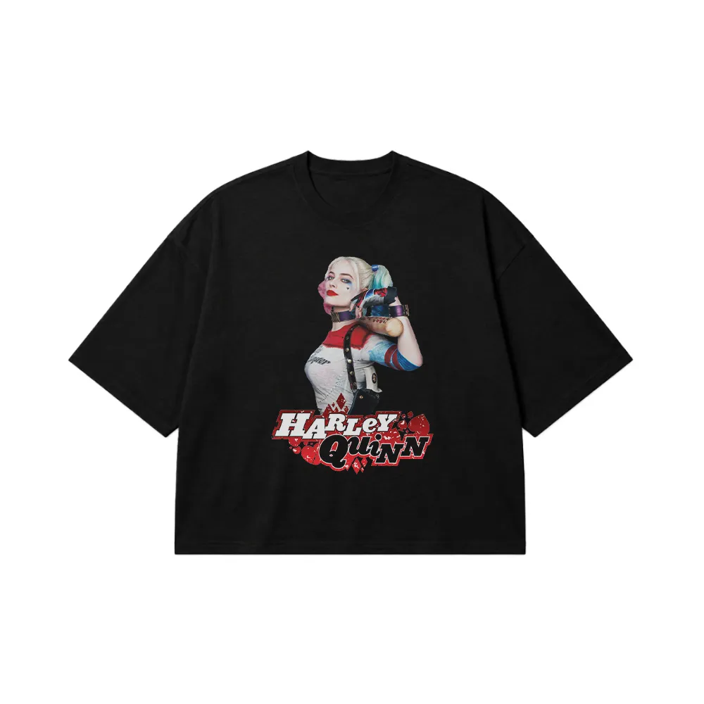 تیشرت باکسی هارلی کویین طرح پرتره (Harley Quinn) کد 5108