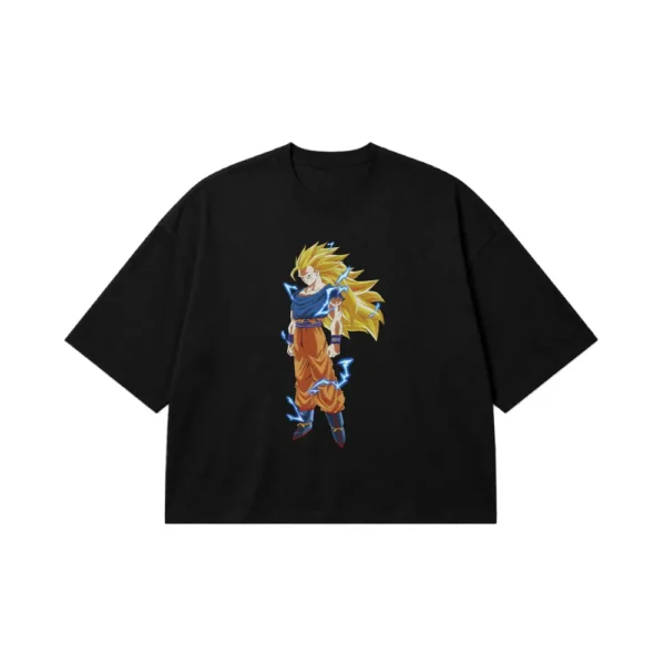 تیشرت باکسی انیمه دراگون بال طرح گوکو سوپر سایان ۳ (Goku) کد 5189