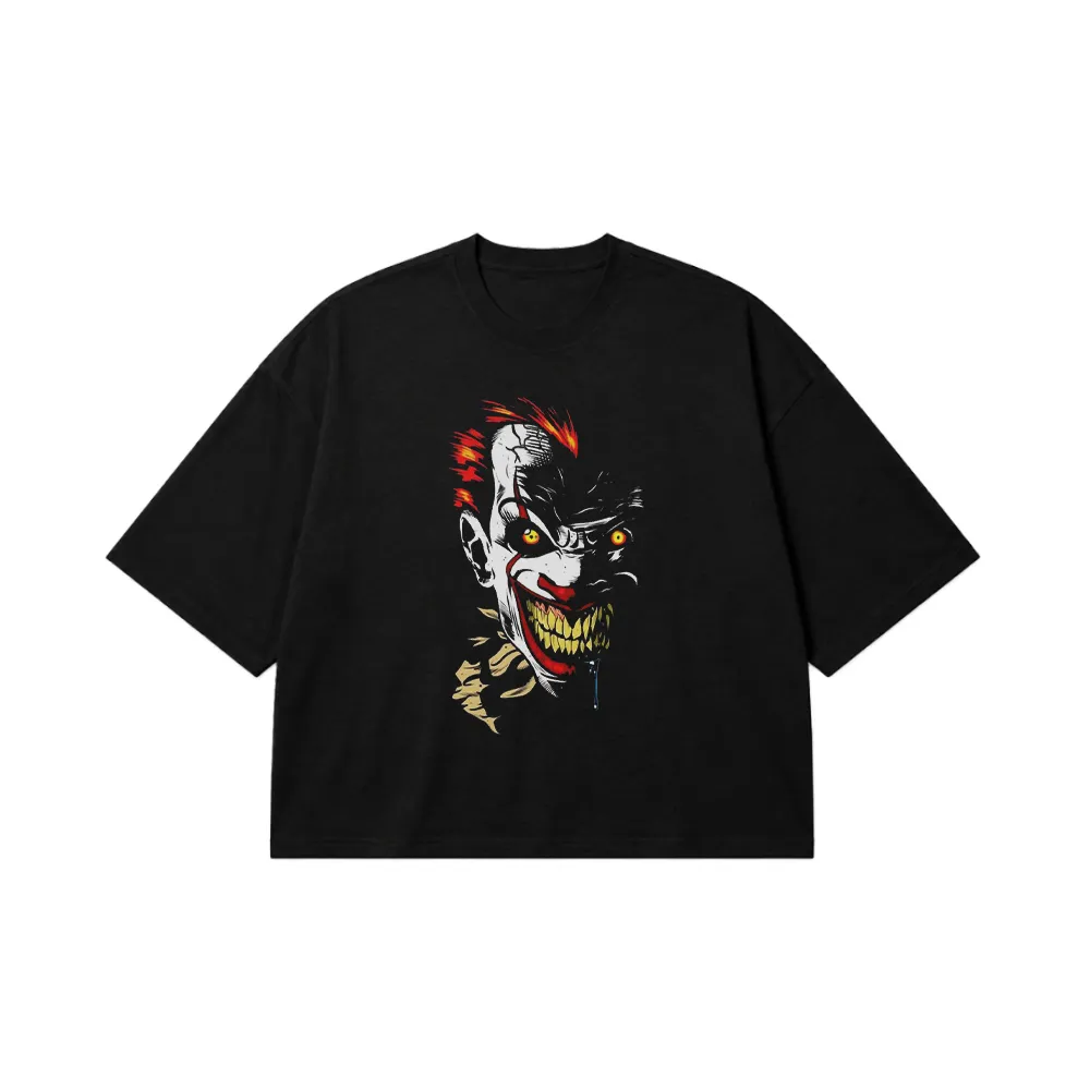 تیشرت باکسی جوکر طرح صورت شیطانی (Joker) کد 5254