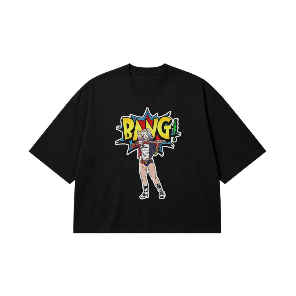 تیشرت باکسی هارلی کویین طرح Bang (Harley Quinn) کد 5294