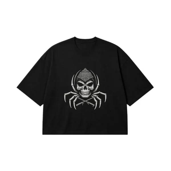 تیشرت باکسی جمجمه طرح عنکبوت (Spider Skull) کد 53