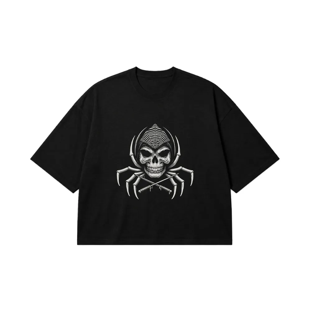 تیشرت باکسی جمجمه طرح عنکبوت (Spider Skull) کد 53