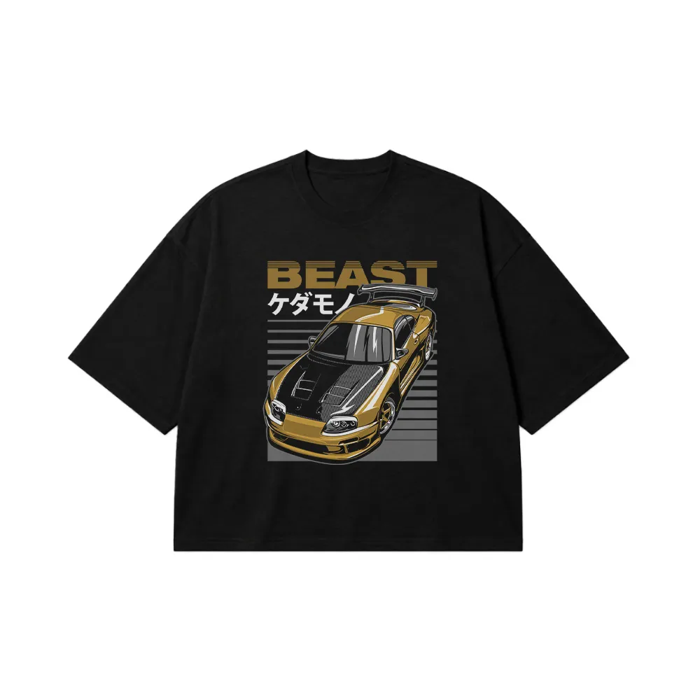 تیشرت باکسی ماشین طلایی طرح وحش (Beast) کد 532