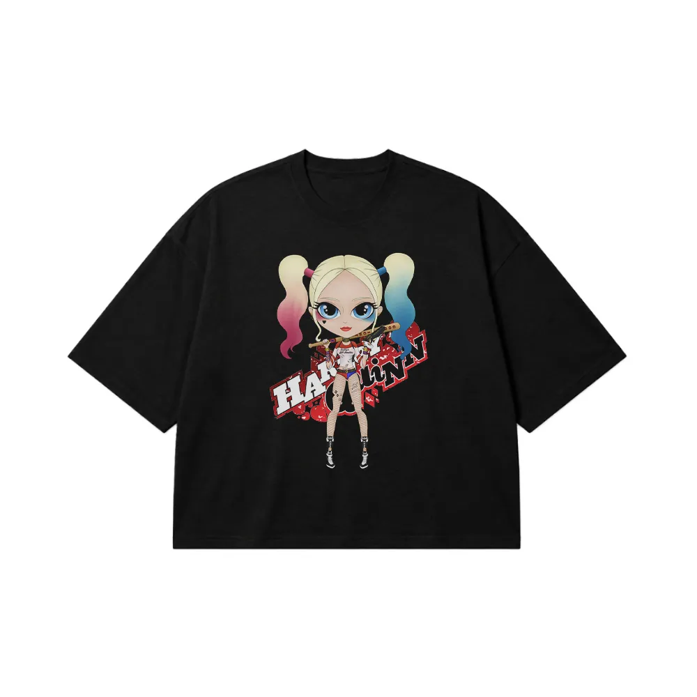 تیشرت باکسی هارلی کویین طرح چیبی (Harley Quinn) کد 5353