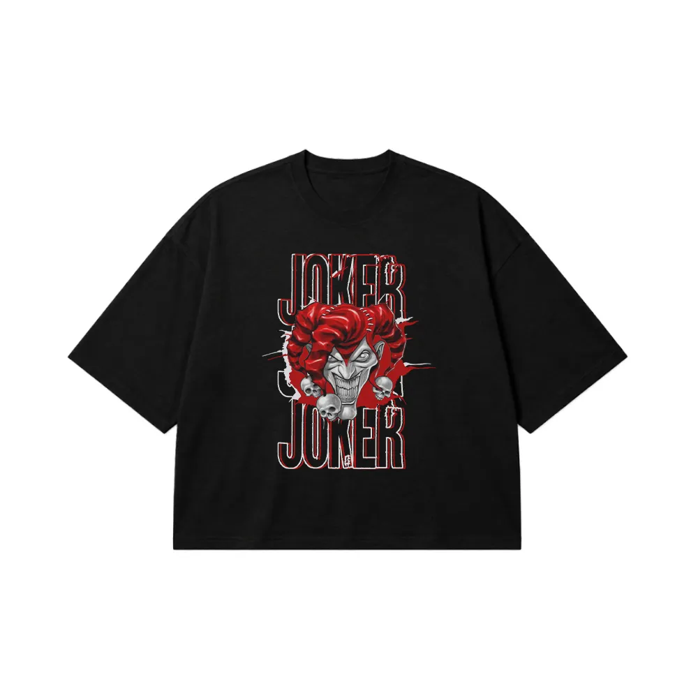 تیشرت باکسی جوکر طرح جمجمه (Joker) کد 5394