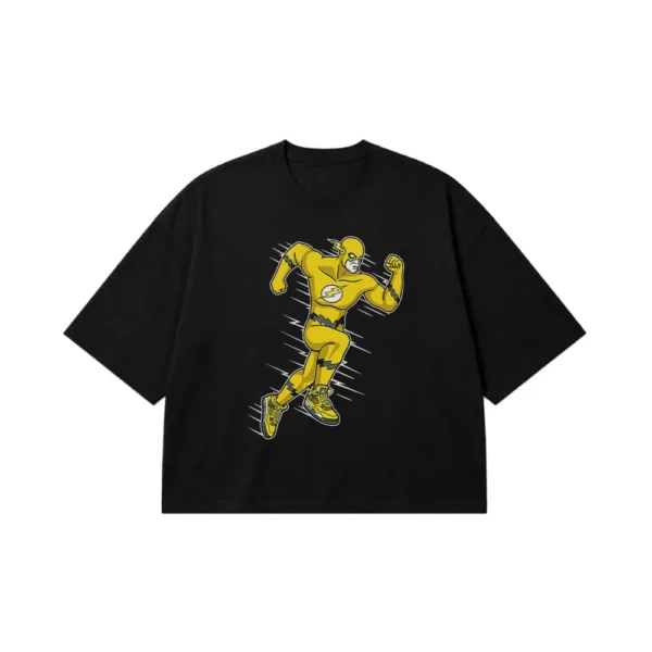 تیشرت باکسی ریورس فلش طرح زرد (Reverse Flash) کد 5584