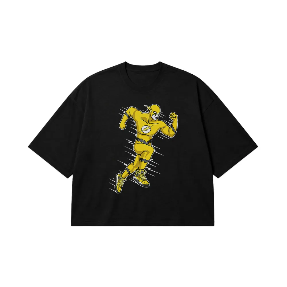 تیشرت باکسی ریورس فلش طرح زرد (Reverse Flash) کد 5584