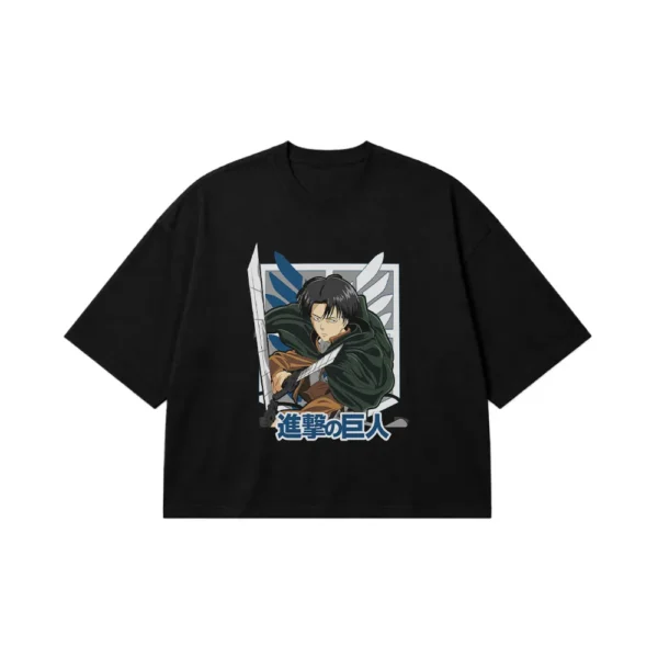 تیشرت باکسی اتک آن تایتان طرح لوای (Attack on Titan) کد 5640