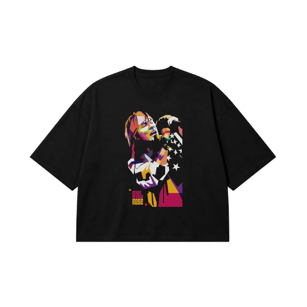 تیشرت باکسی اکسل رز طرح پرتره رنگی (Axl Rose) کد 5723