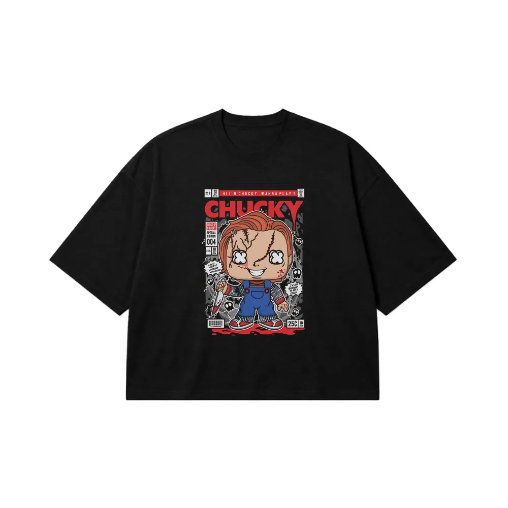 تیشرت باکسی چاکی طرح عروسک قاتل (Chucky) کد 5748