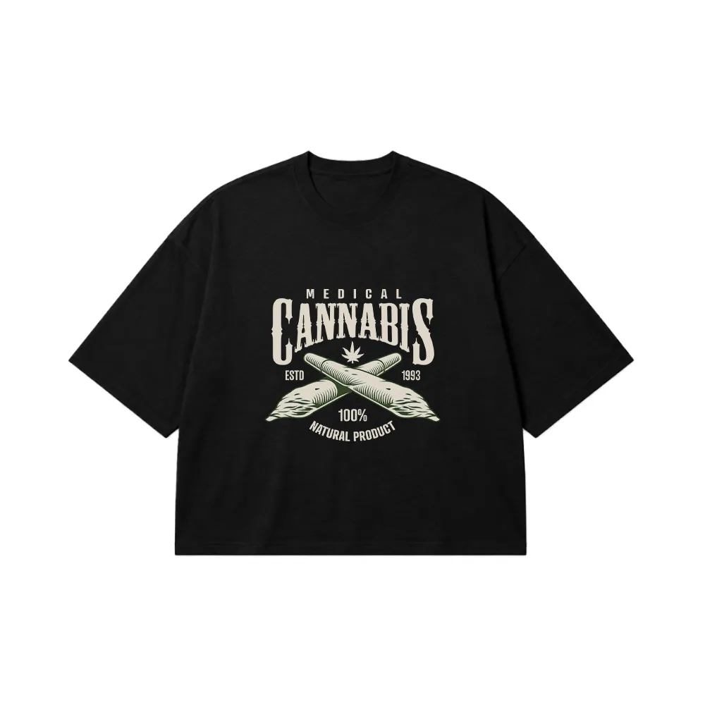 تیشرت باکسی طرح Medical Cannabis کد 5754