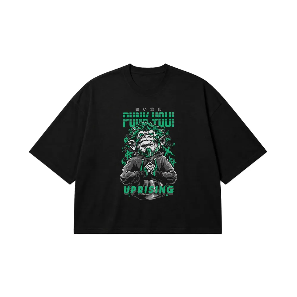 تیشرت باکسی میمون طرح Punk You Uprising کد 5776