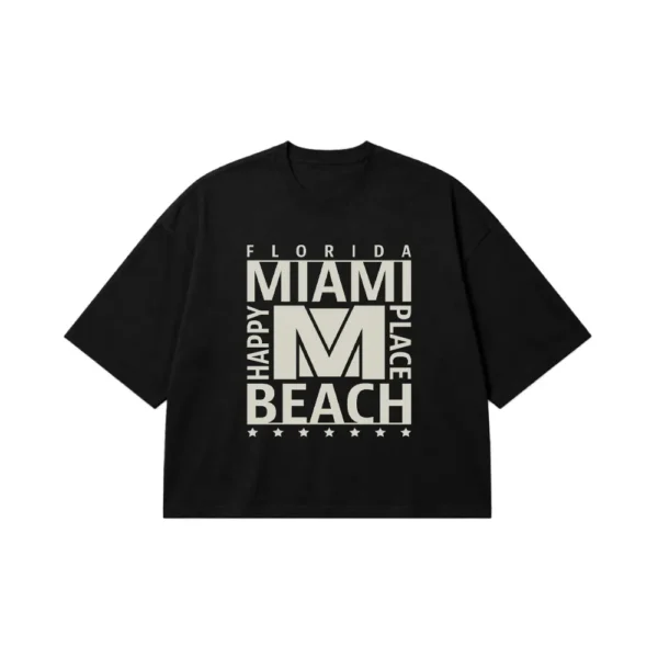 تیشرت باکسی تابستانی طرح Miami Beach Florida کد 5899