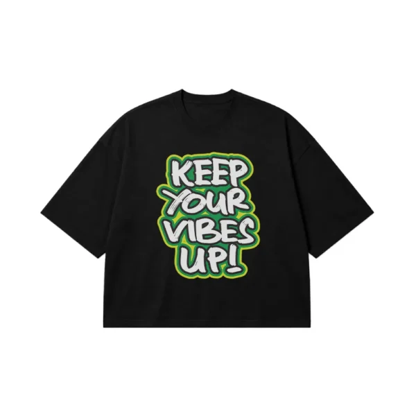تیشرت باکسی حال خوب طرح Keep Your Vibes Up کد 5910
