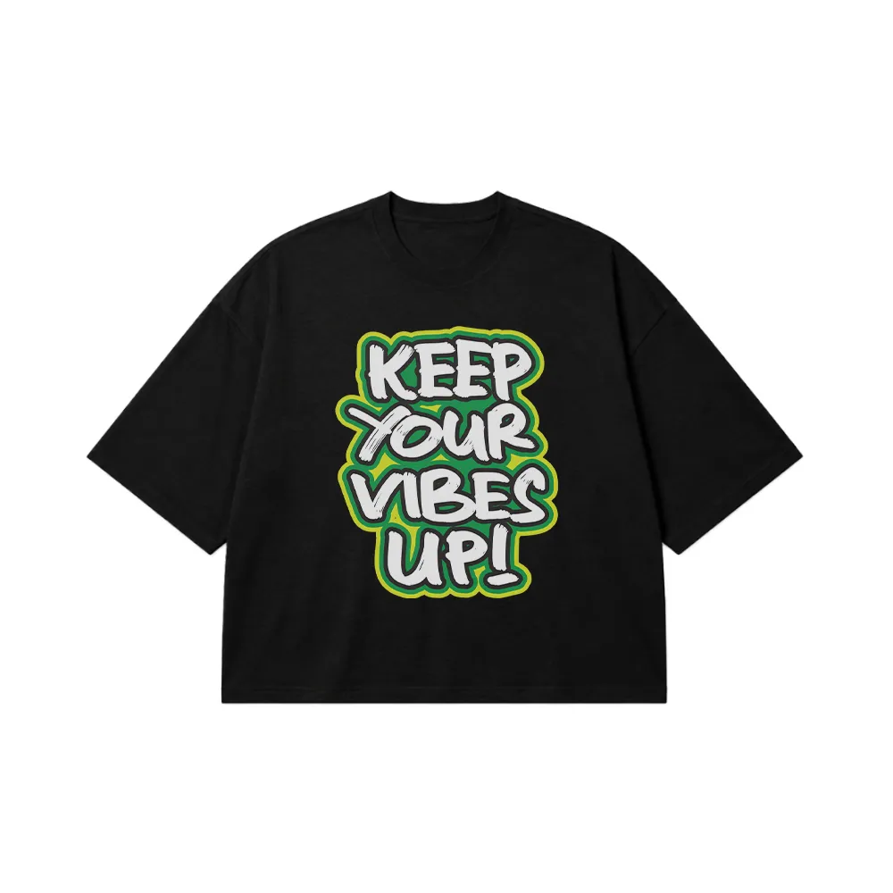 تیشرت باکسی حال خوب طرح Keep Your Vibes Up کد 5910